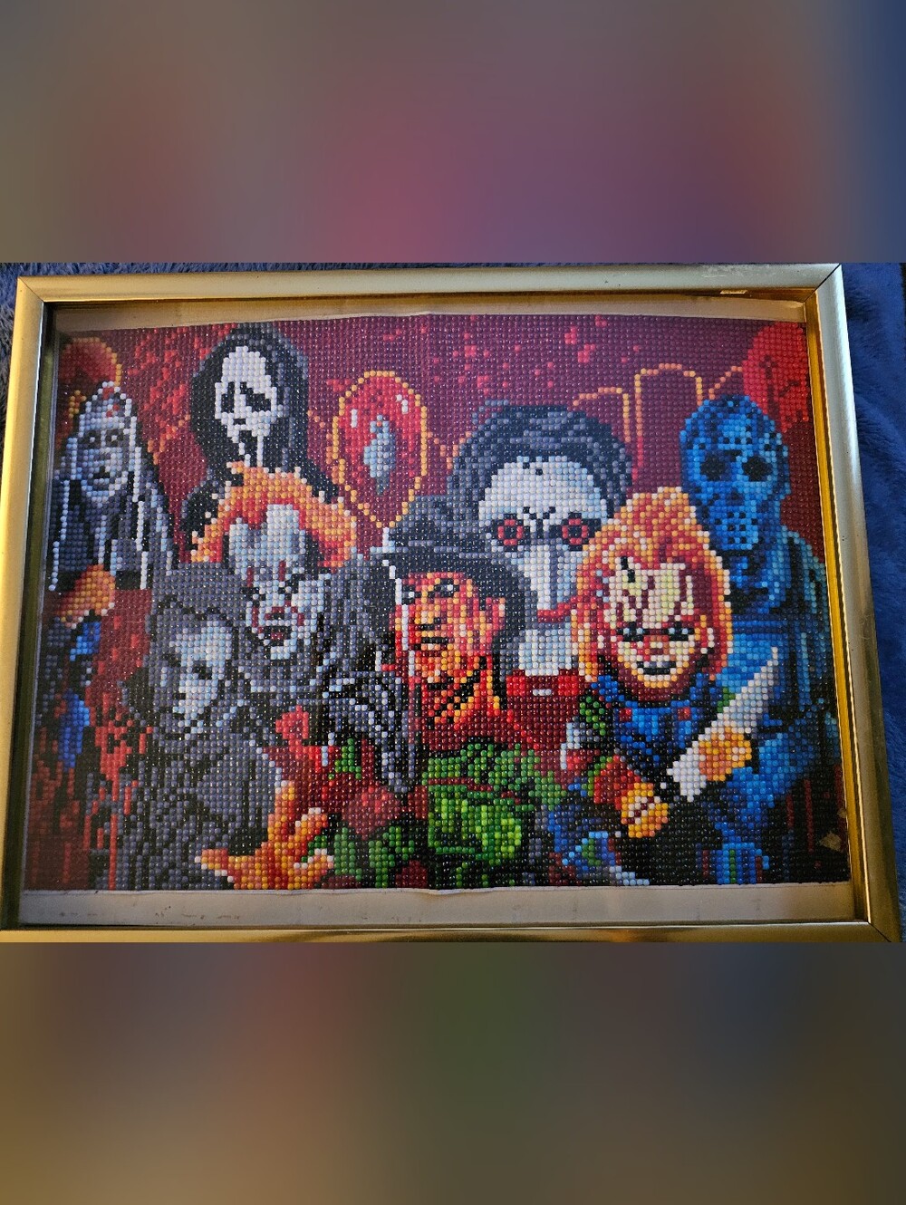 Halloween Villians Diamond Art Completed Wall Decor Frame Multicolor Scary NEW